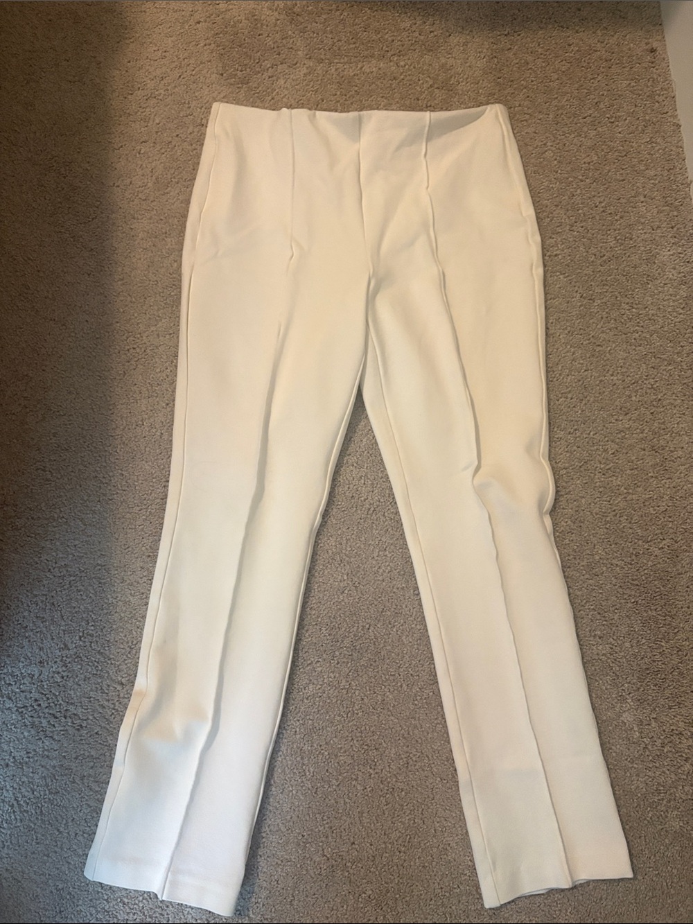 Chico’s Women's Cream Straight-Leg Dress Pants pull on